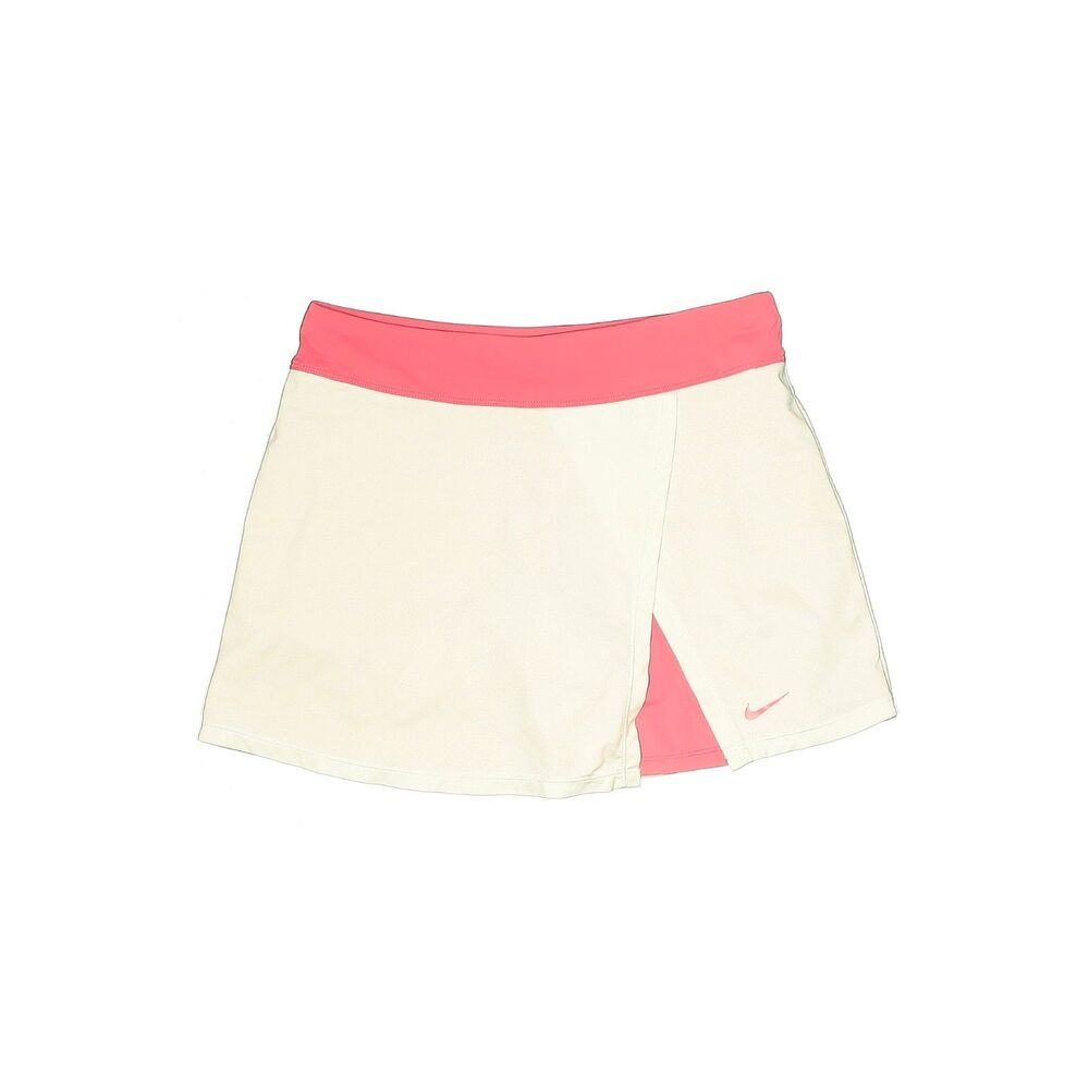 Nike Dri-FIT Tennis Skort Girls L 1 White Coral Pink Built-In Shorts Athletic
